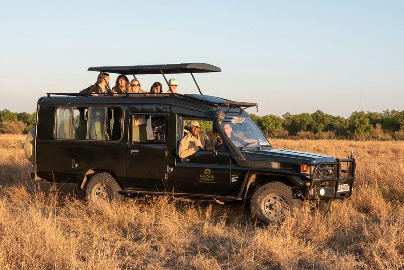 Safari World vehicle during golden hour game drive