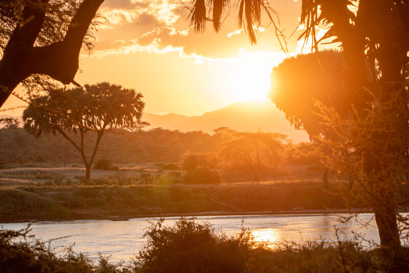 River golden hour landscape