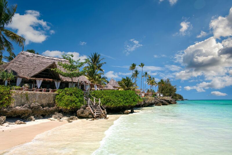 Beachfront resort on Zanzibar island